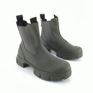 Ganni Green Ankle Boots